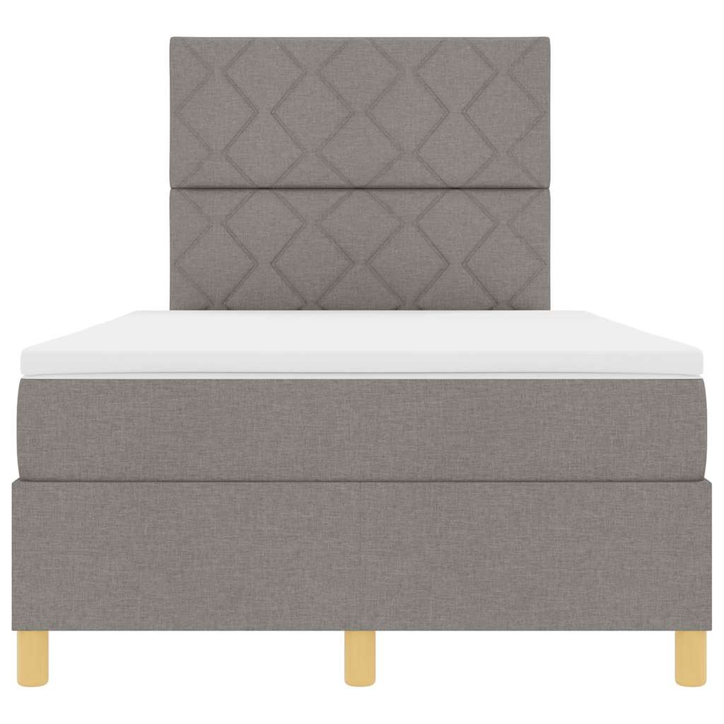 LED Box Spring Krevet Sivo-smeđa 120 x 190 cm tkanina