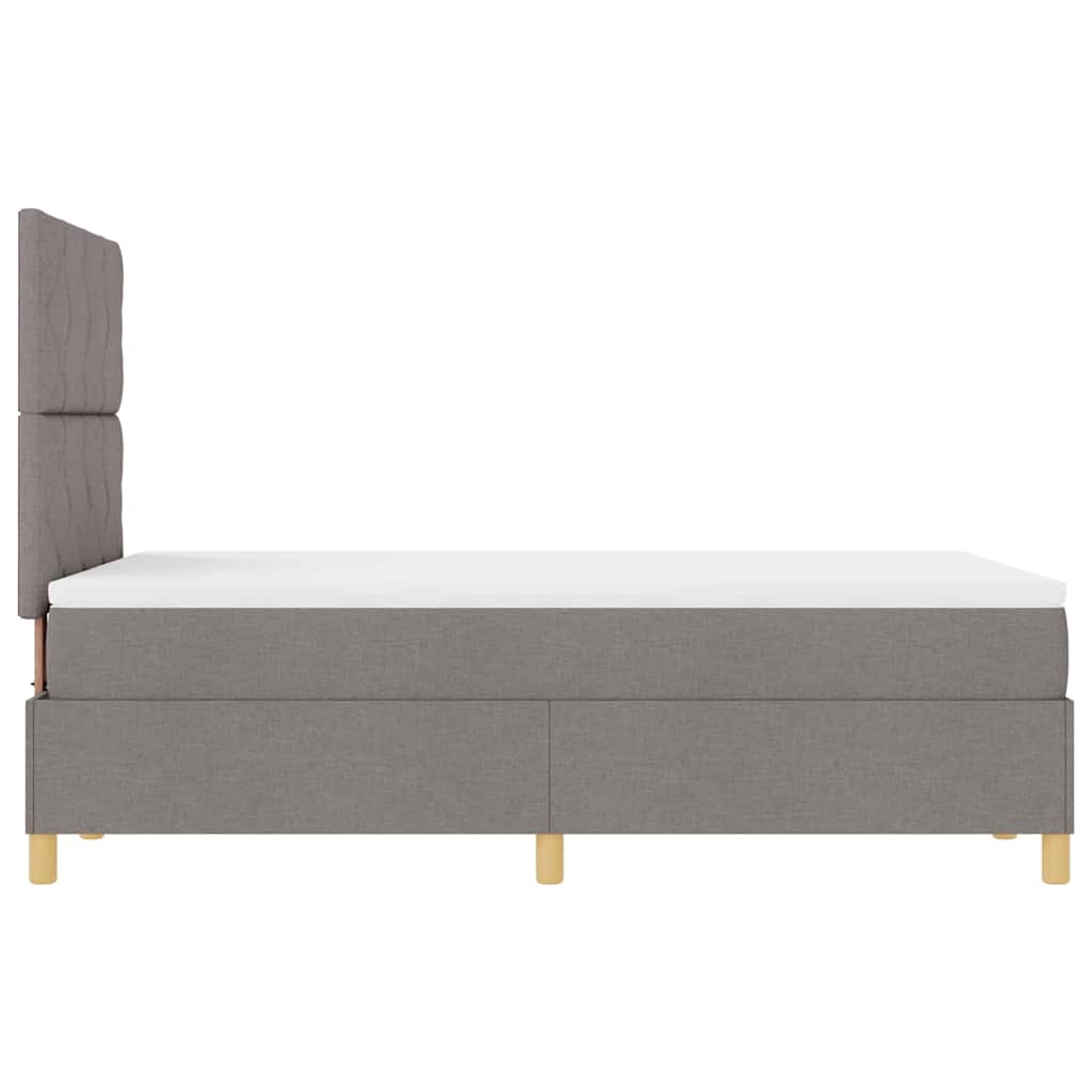 LED Box Spring Krevet Sivo-smeđa 120 x 190 cm tkanina