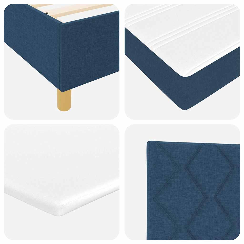 LED Box Spring Krevet s uzglavljem Plava 120 x 190 cm tkanina