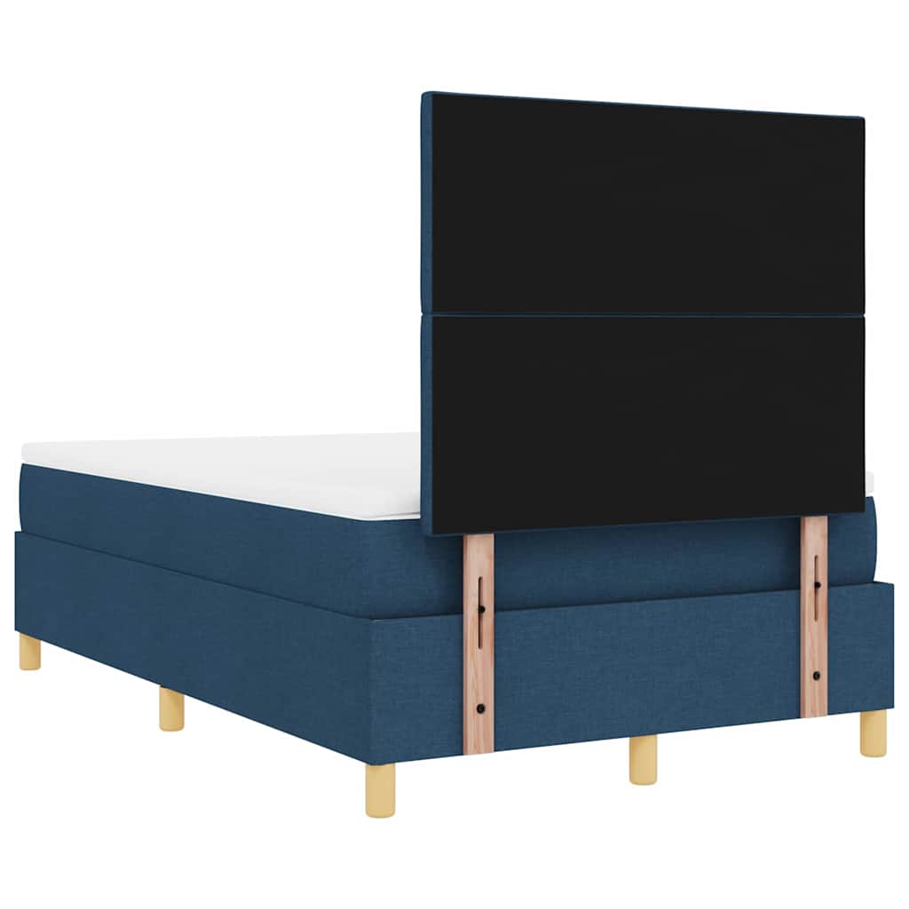 LED Box Spring Krevet s uzglavljem Plava 120 x 190 cm tkanina