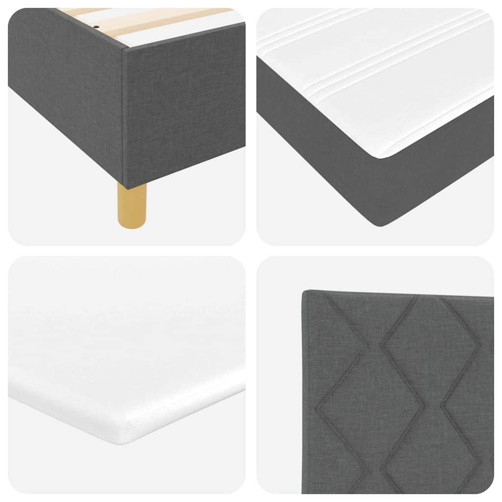 LED Box Spring Krevet Tamno siva 120 x 200 cm tkanina