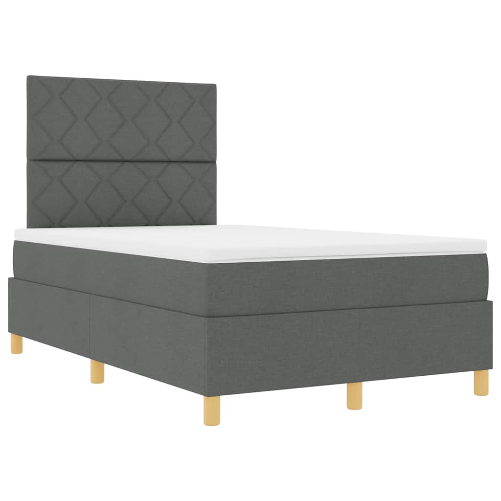 LED Box Spring Krevet Tamno siva 120 x 200 cm tkanina