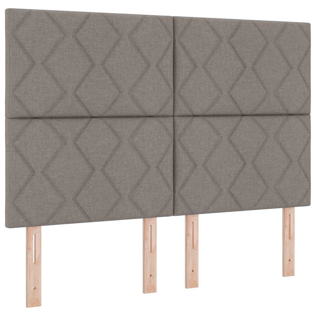 LED Box Spring Krevet Sivo-smeđa 140 x 200 cm tkanina