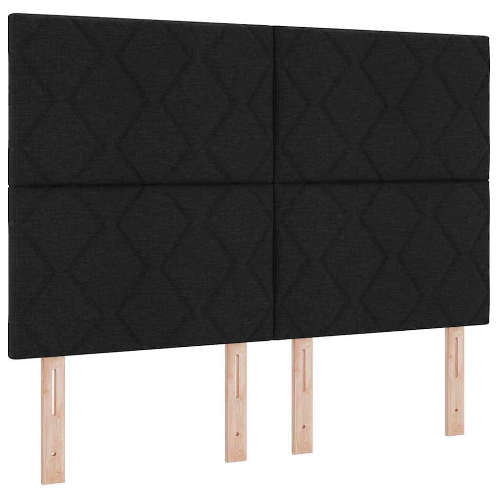 LED Box Spring Krevet s uzglavljem Crna 160 x 200 cm tkanina