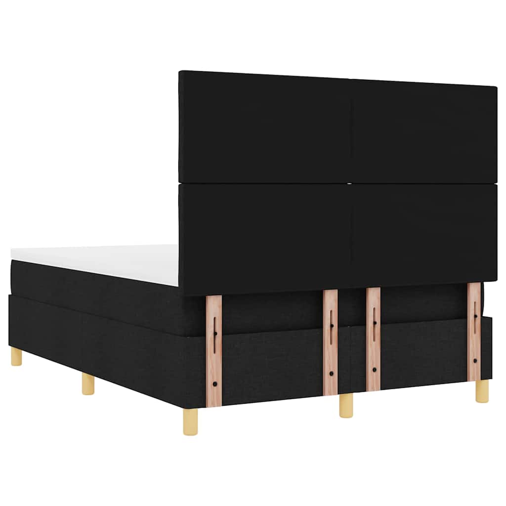 LED Box Spring Krevet s uzglavljem Crna 160 x 200 cm tkanina