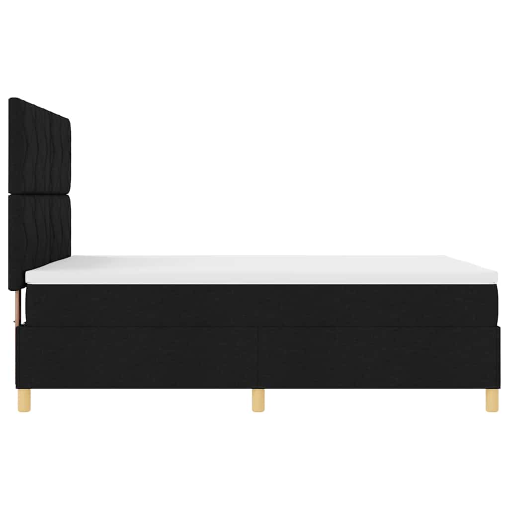 LED Box Spring Krevet s uzglavljem Crna 160 x 200 cm tkanina