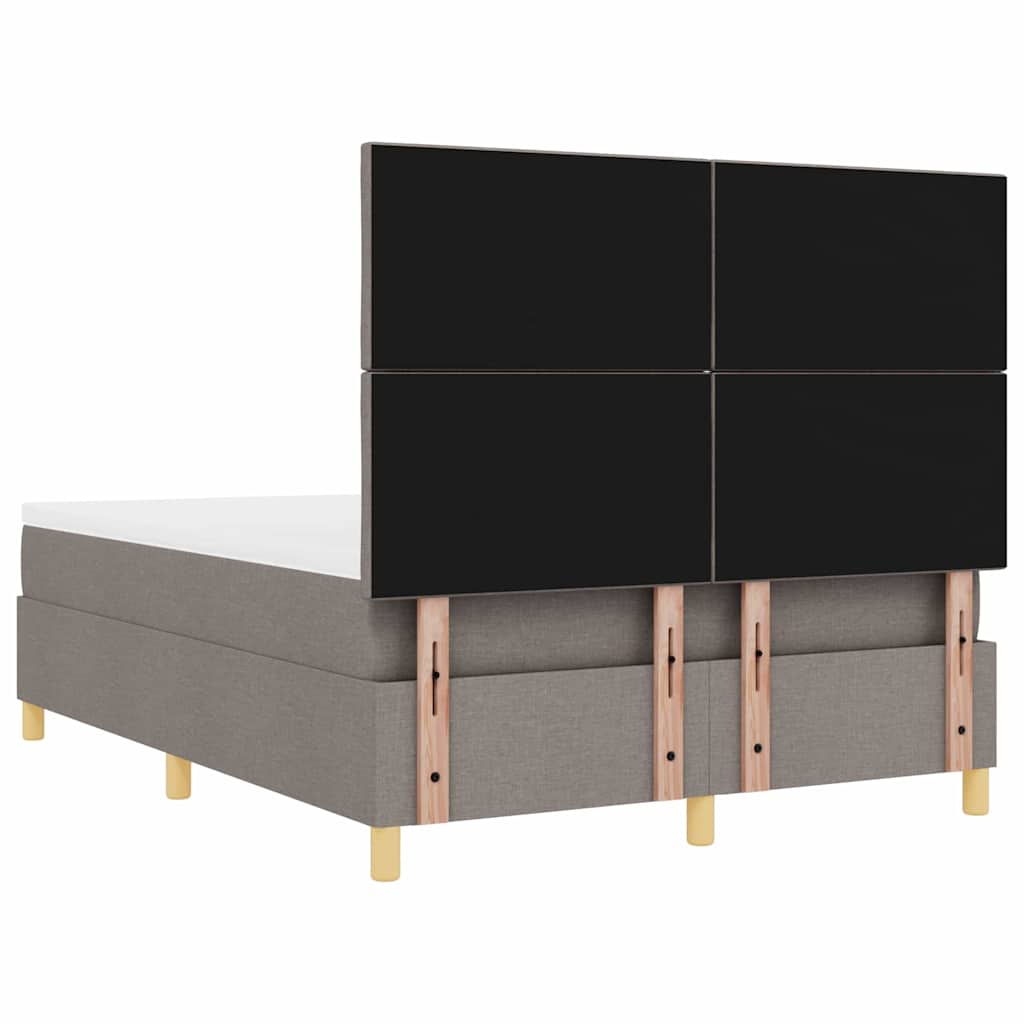 LED Box Spring Krevet Sivo-smeđa 160 x 200 cm tkanina