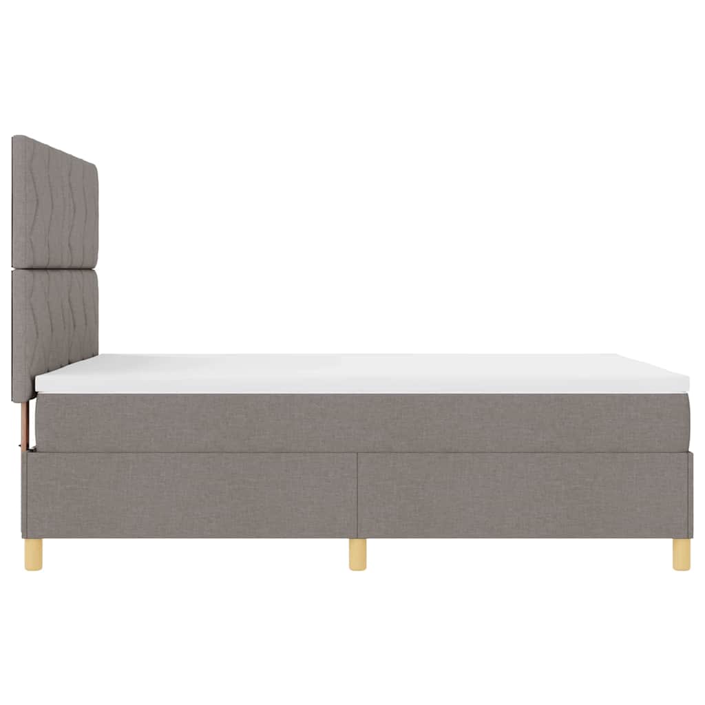 LED Box Spring Krevet Sivo-smeđa 160 x 200 cm tkanina