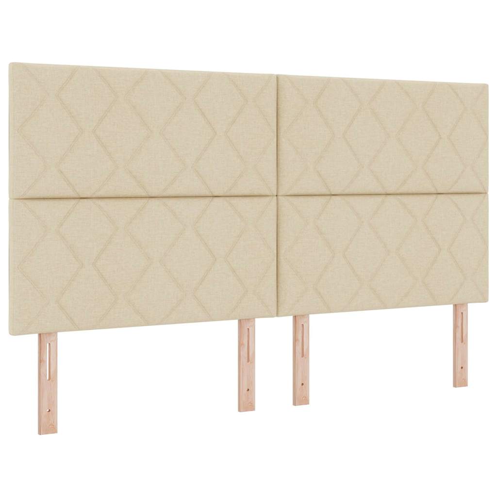 LED Box Spring Krevet s uzglavljem Krema 180 x 200 cm tkanina