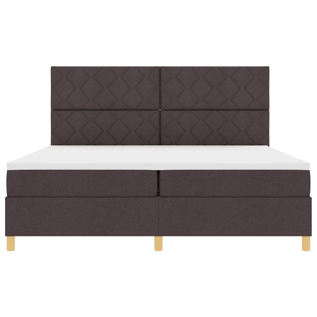 LED Box Spring Krevet Tamno smeđa 200 x 200 cm tkanina