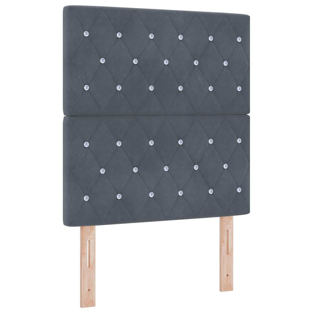 LED Box Spring Krevet s madracem Tamno siva 80 x 200 cm tkanina