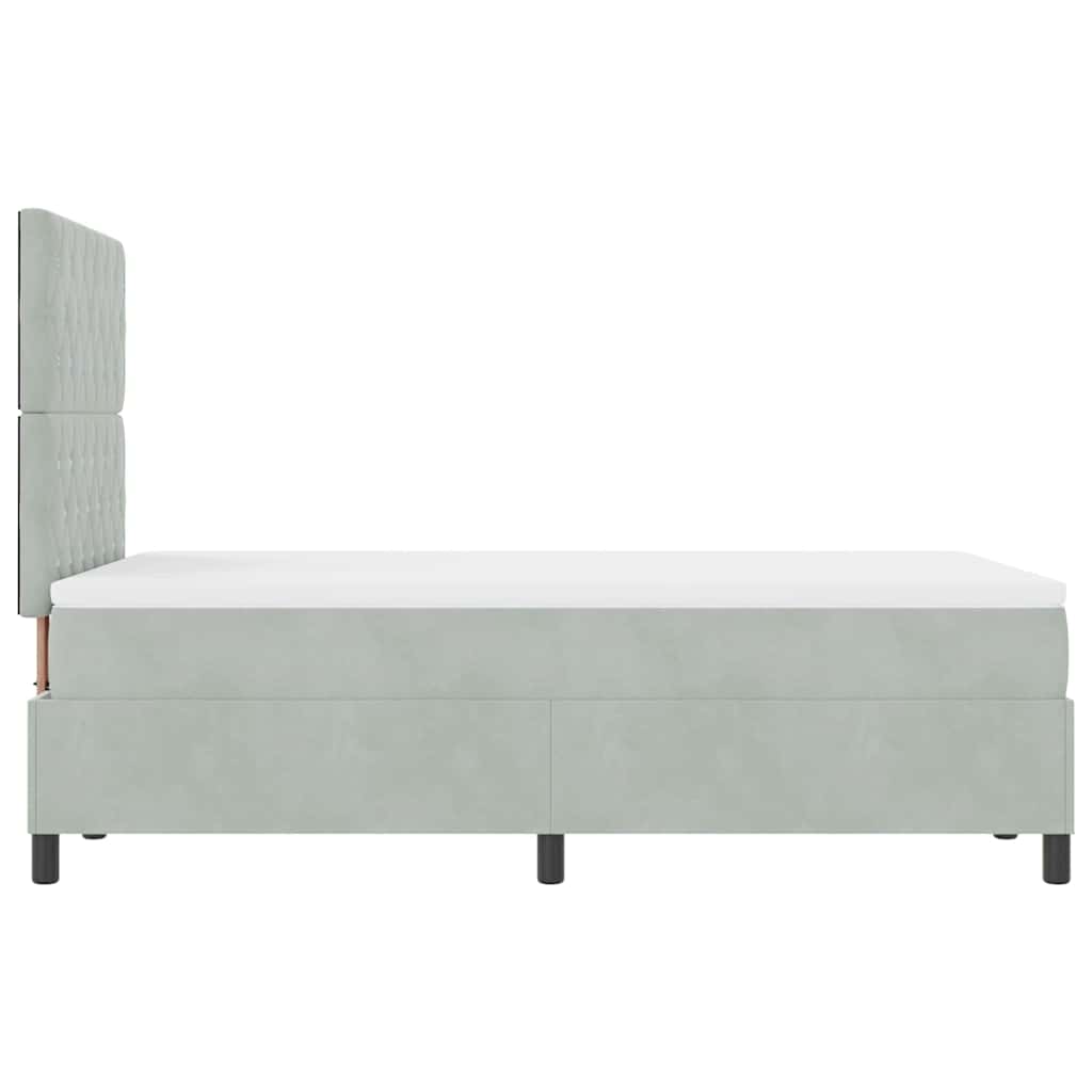 LED Box Spring Krevet Svijetlo siva 120 x 200 cm Baršun