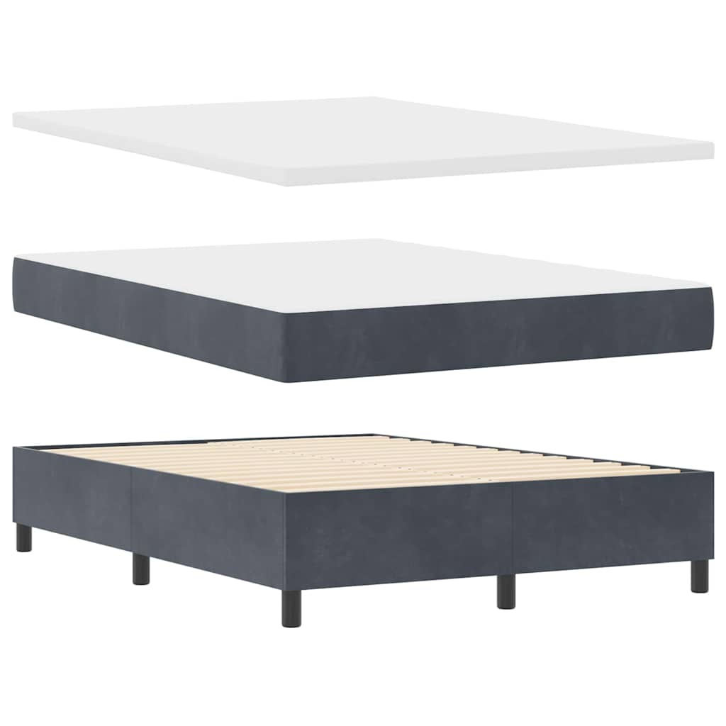 LED Box Spring Krevet s madracem Tamno siva 160 x 200 cm Baršun