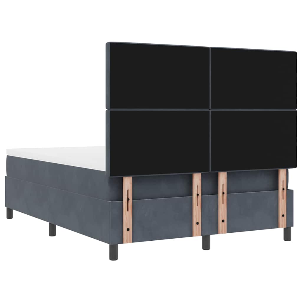 LED Box Spring Krevet s madracem Tamno siva 160 x 200 cm Baršun