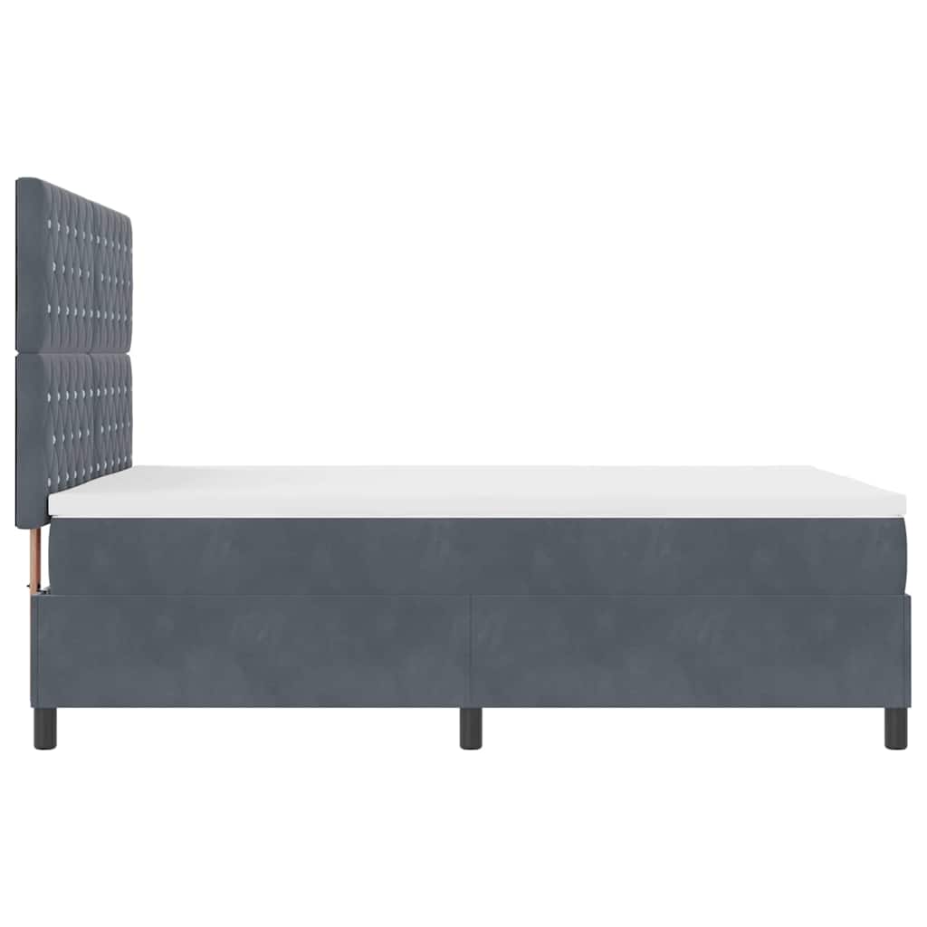 LED Box Spring Krevet s madracem Tamno siva 160 x 200 cm Baršun