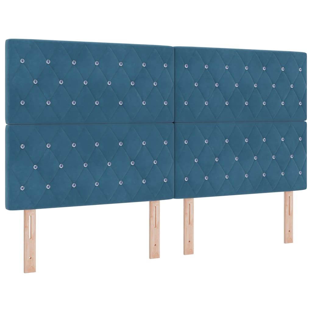 LED Box Spring Krevet Tamno plava 180 x 200 cm Baršun