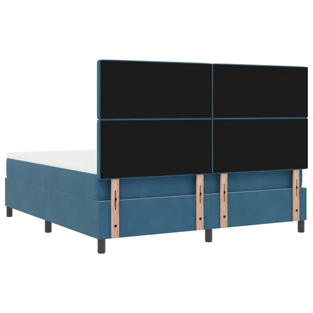 LED Box Spring Krevet Tamno plava 180 x 200 cm Baršun