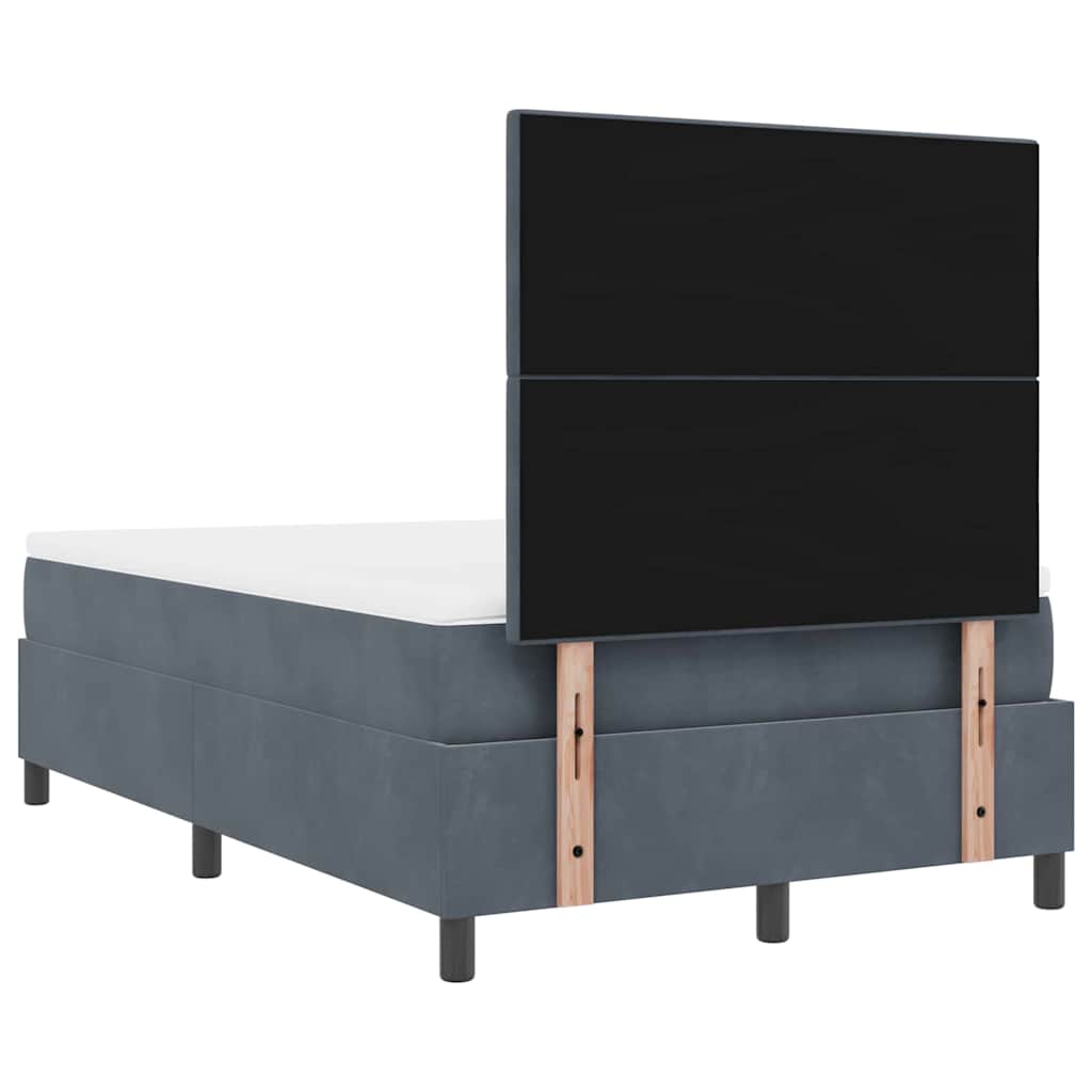 LED Box Spring Krevet Tamno siva 120 x 190 cm Baršun