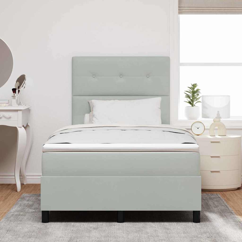 LED Box Spring Krevet Svijetlo siva 120 x 200 cm Baršun