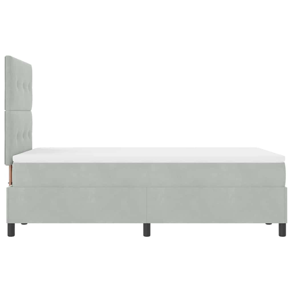 LED Box Spring Krevet Svijetlo siva 120 x 200 cm Baršun