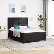 LED Box Spring Krevet s uzglavljem Crna 140 x 200 cm Baršun