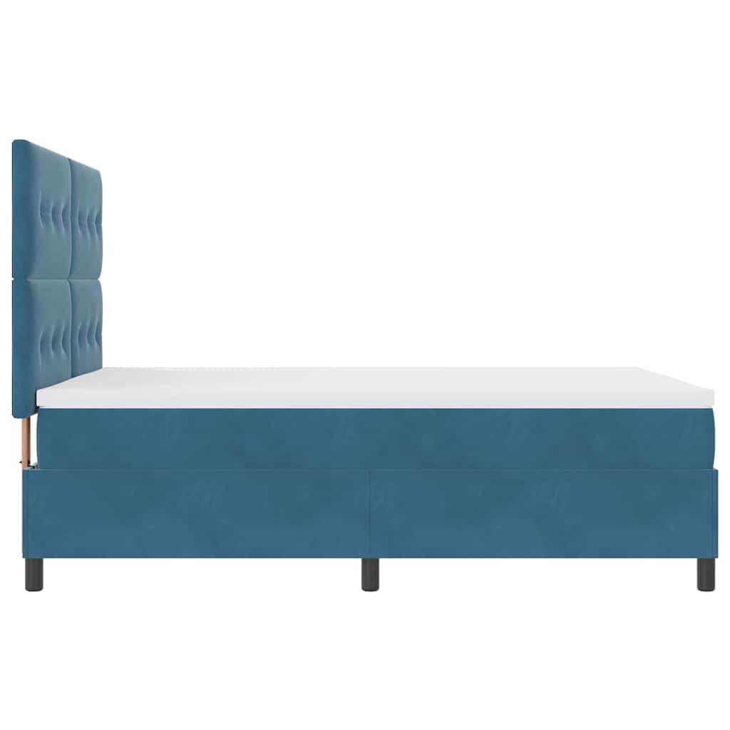 LED Box Spring Krevet Tamno plava 140 x 200 cm Baršun
