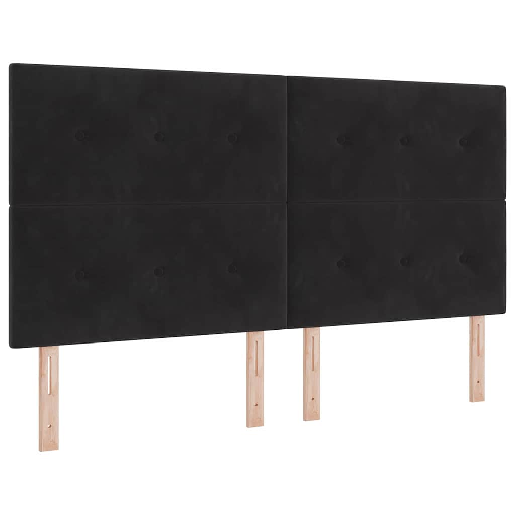LED Box Spring Krevet s madracem Crna 180 x 200 cm Baršun