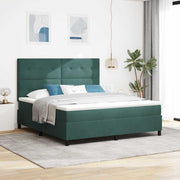 LED Box Spring Krevet Tamnozelena 180 x 200 cm Baršun