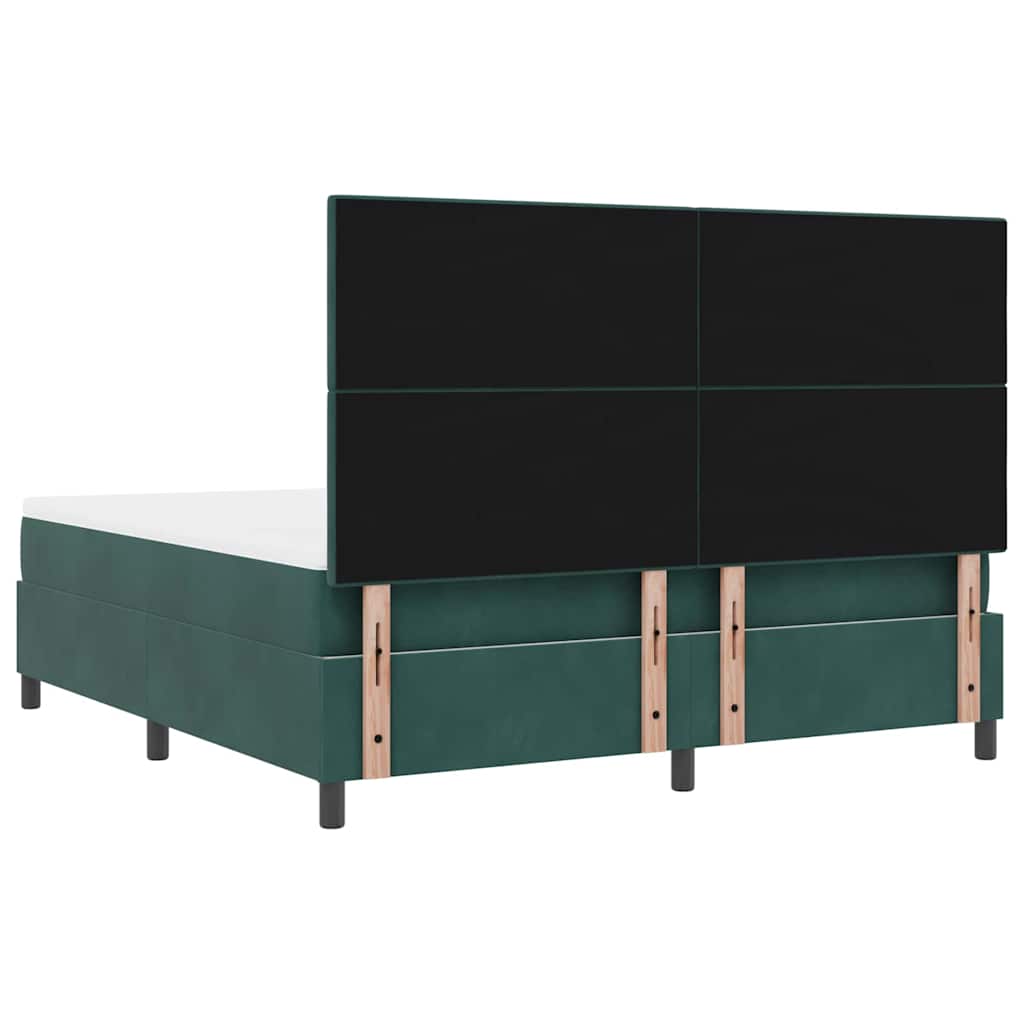 LED Box Spring Krevet Tamnozelena 180 x 200 cm Baršun