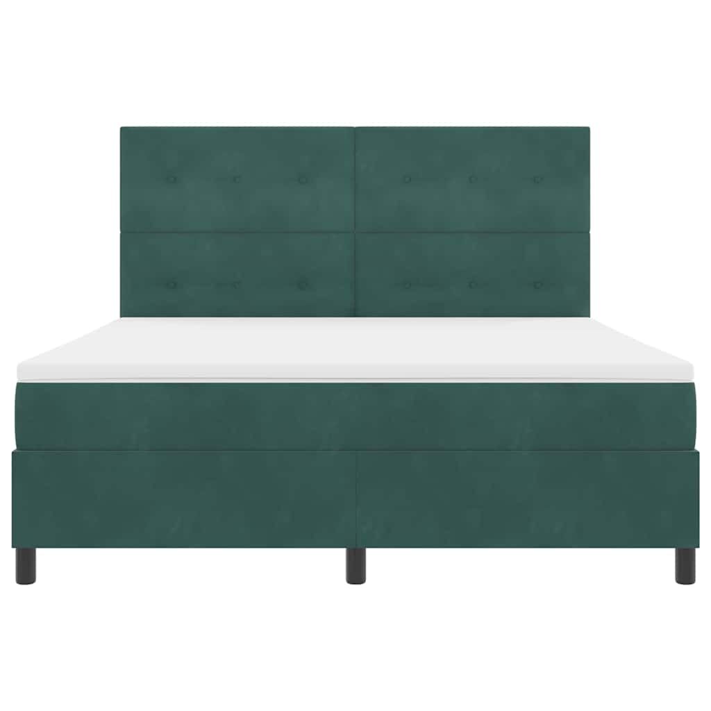 LED Box Spring Krevet Tamnozelena 180 x 200 cm Baršun