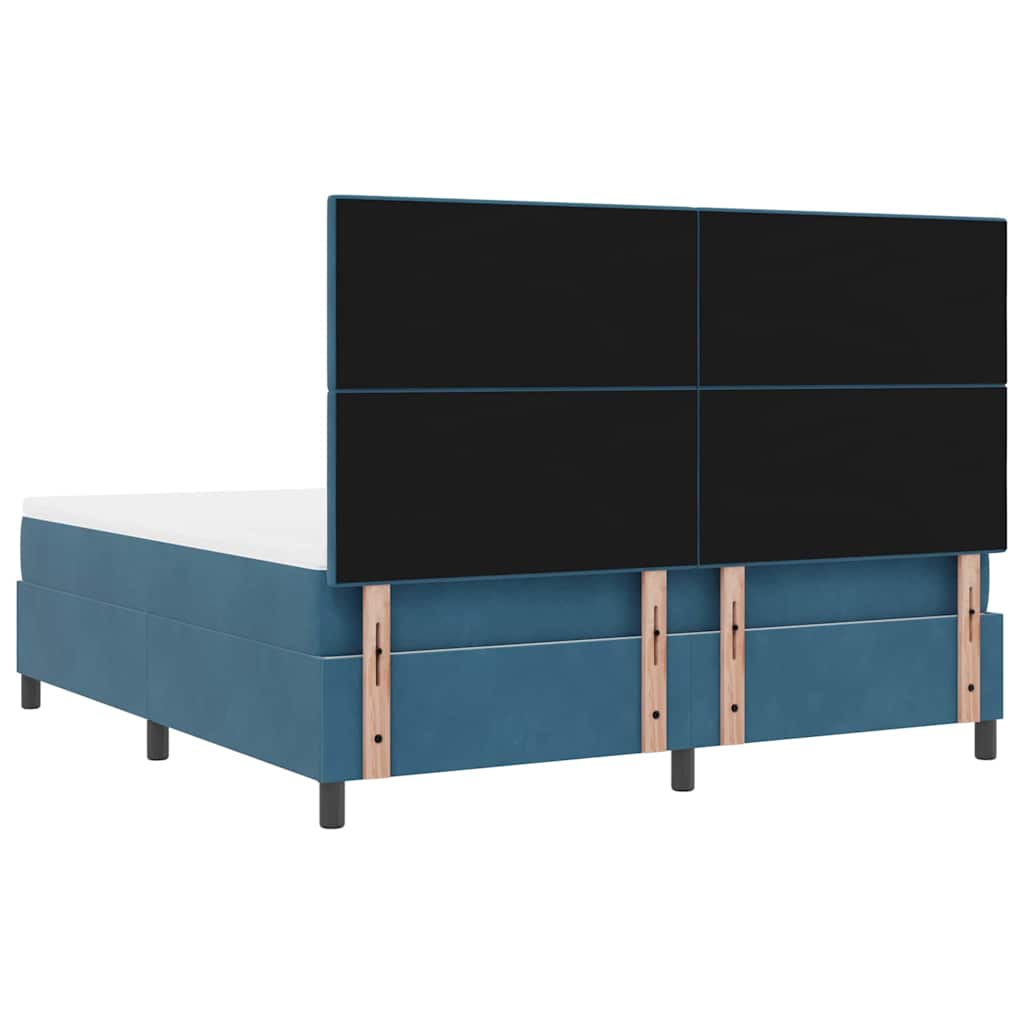 LED Box Spring Krevet Tamno plava 180 x 200 cm Baršun