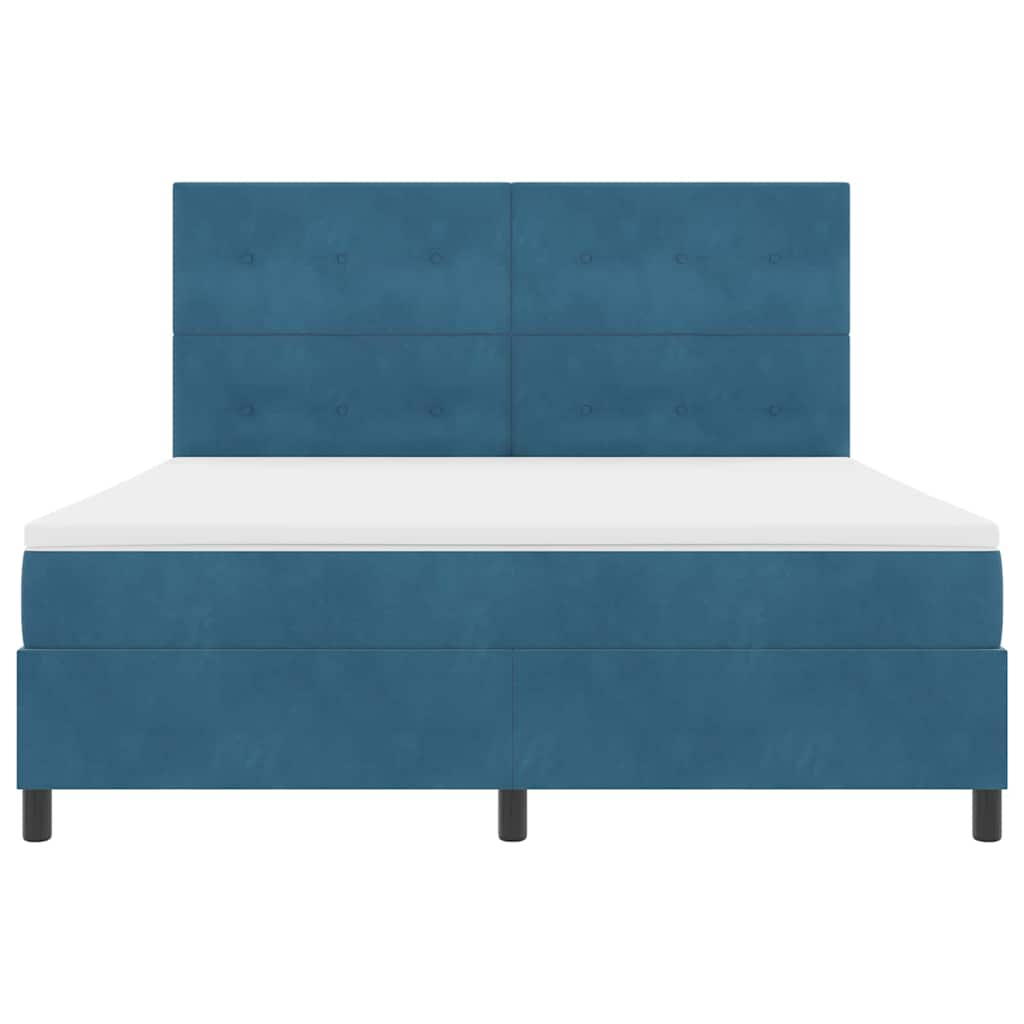 LED Box Spring Krevet Tamno plava 180 x 200 cm Baršun