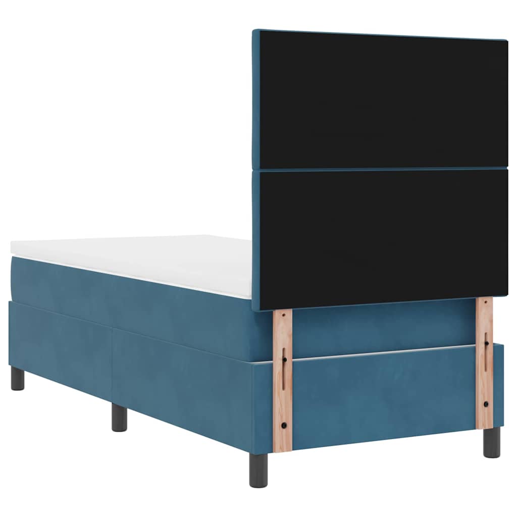 LED Box Spring Krevet Tamno plava 100 x 200 cm Baršun