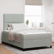 LED Box Spring Krevet Svijetlo siva 120 x 190 cm Baršun