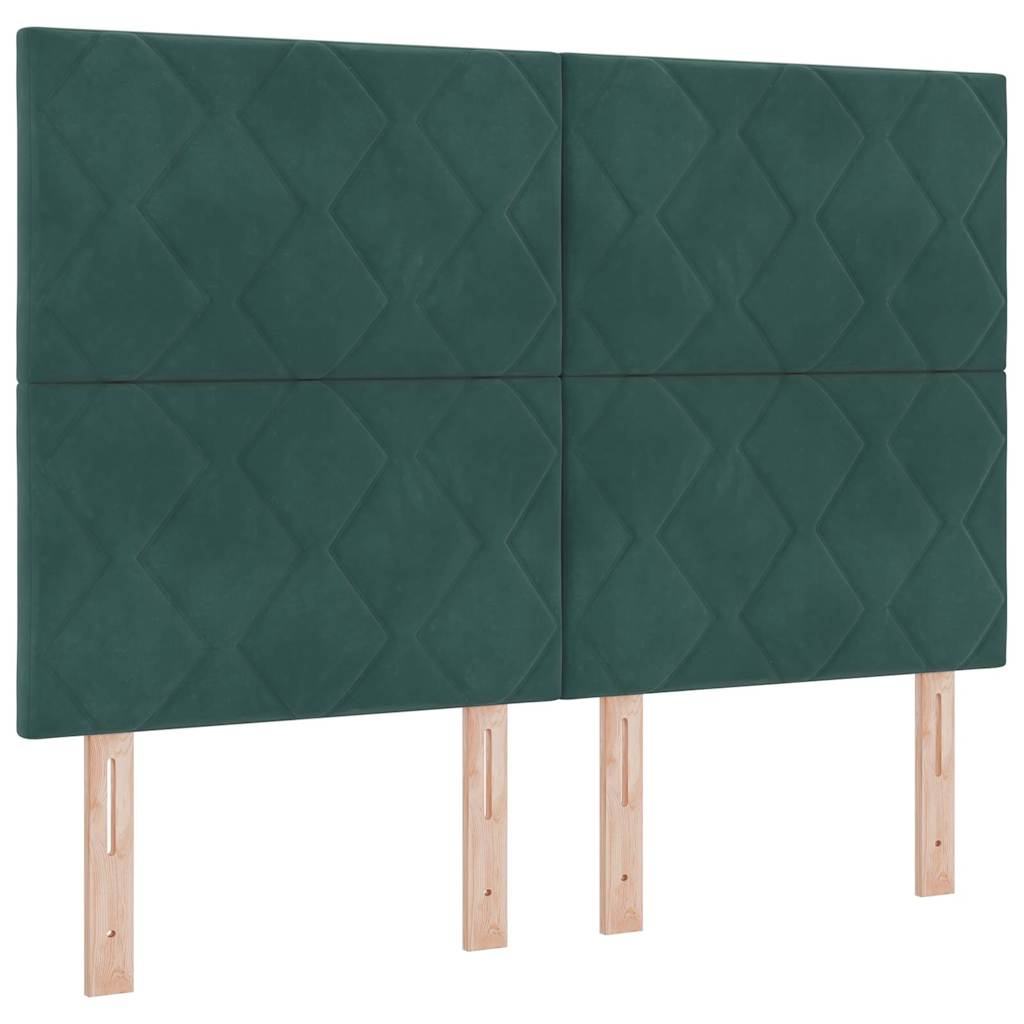 LED Box Spring Krevet Tamnozelena 140 x 200 cm Baršun
