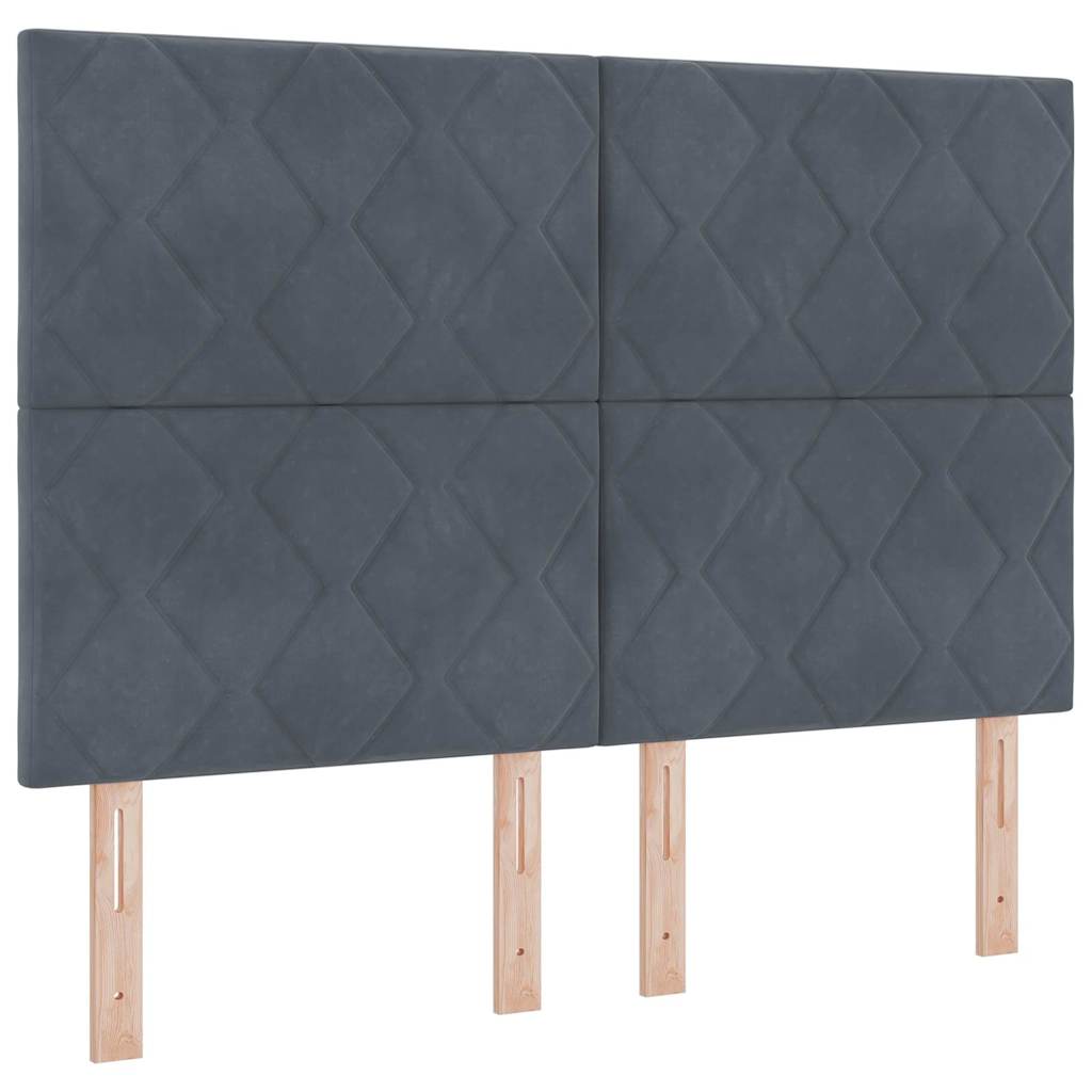 LED Box Spring Krevet Tamno siva 160 x 200 cm Baršun