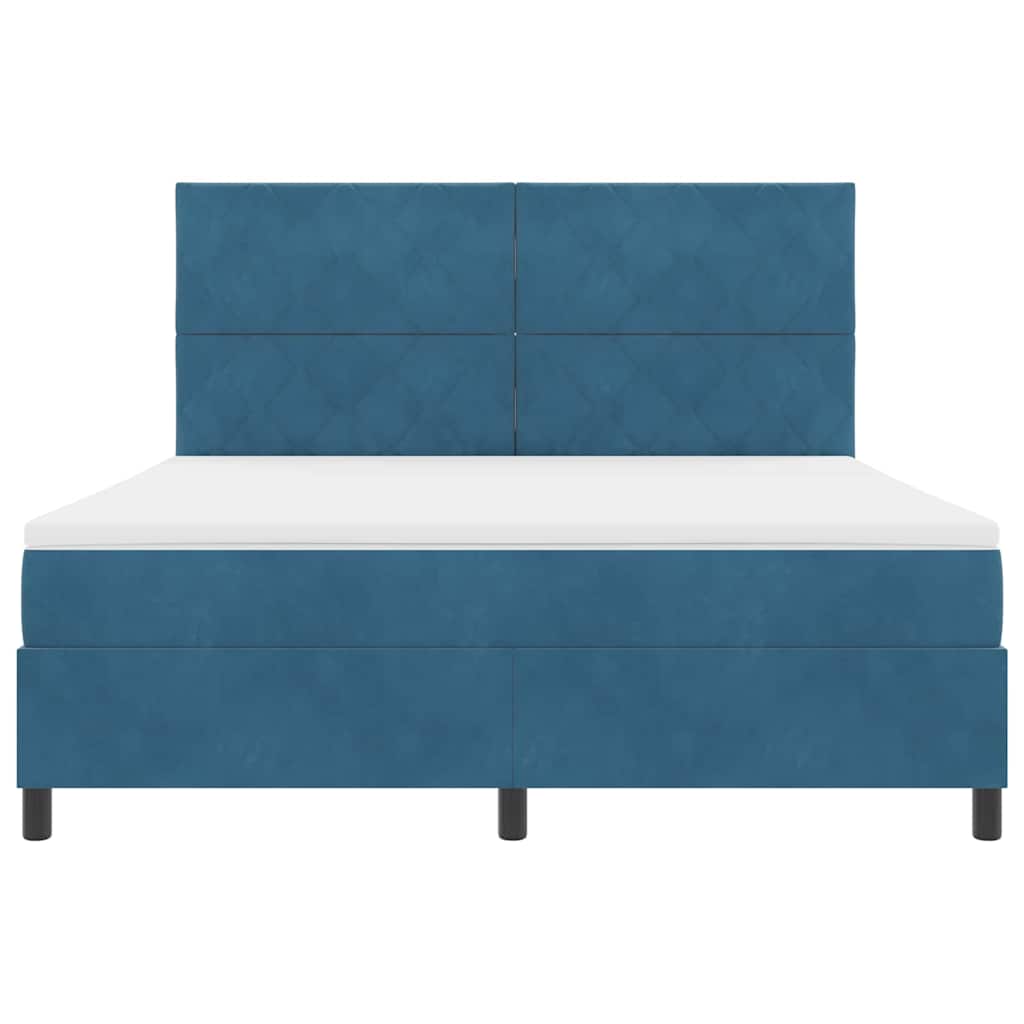 LED Box Spring Krevet Tamno plava 180 x 200 cm Baršun