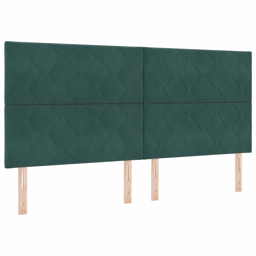 LED Box Spring Krevet Tamnozelena 200 x 200 cm Baršun