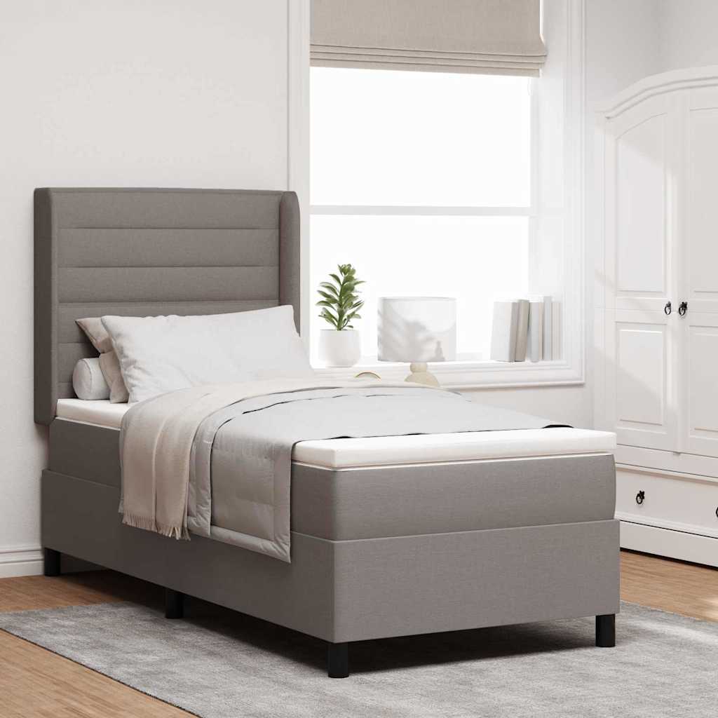 LED Box Spring Krevet Sivo-smeđa 80 x 200 cm tkanina
