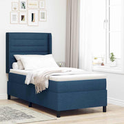 LED Box Spring Krevet s madracem Plava 80 x 200 cm tkanina