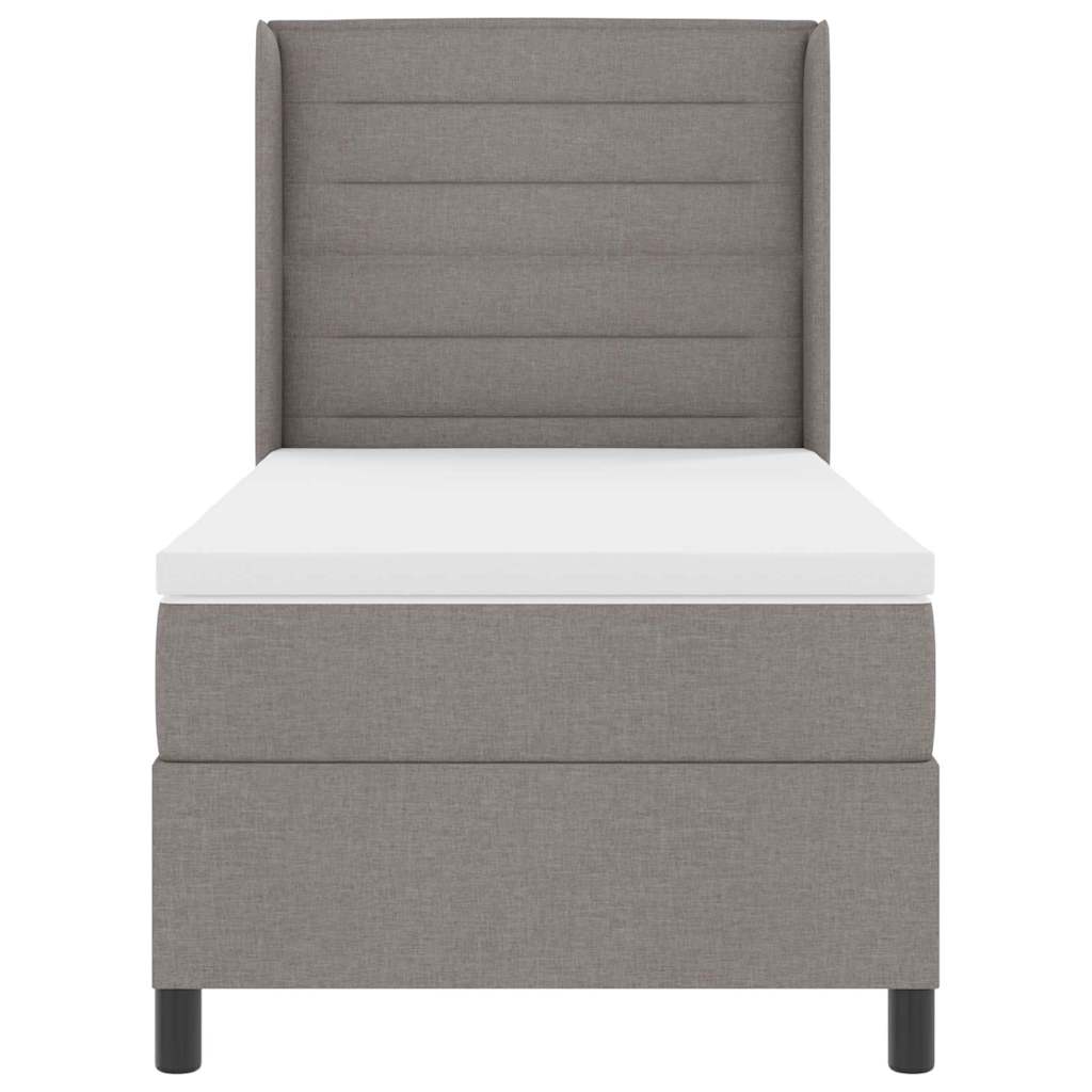 LED Box Spring Krevet s madracem Sivo-smeđa 90 x 190 cm tkanina