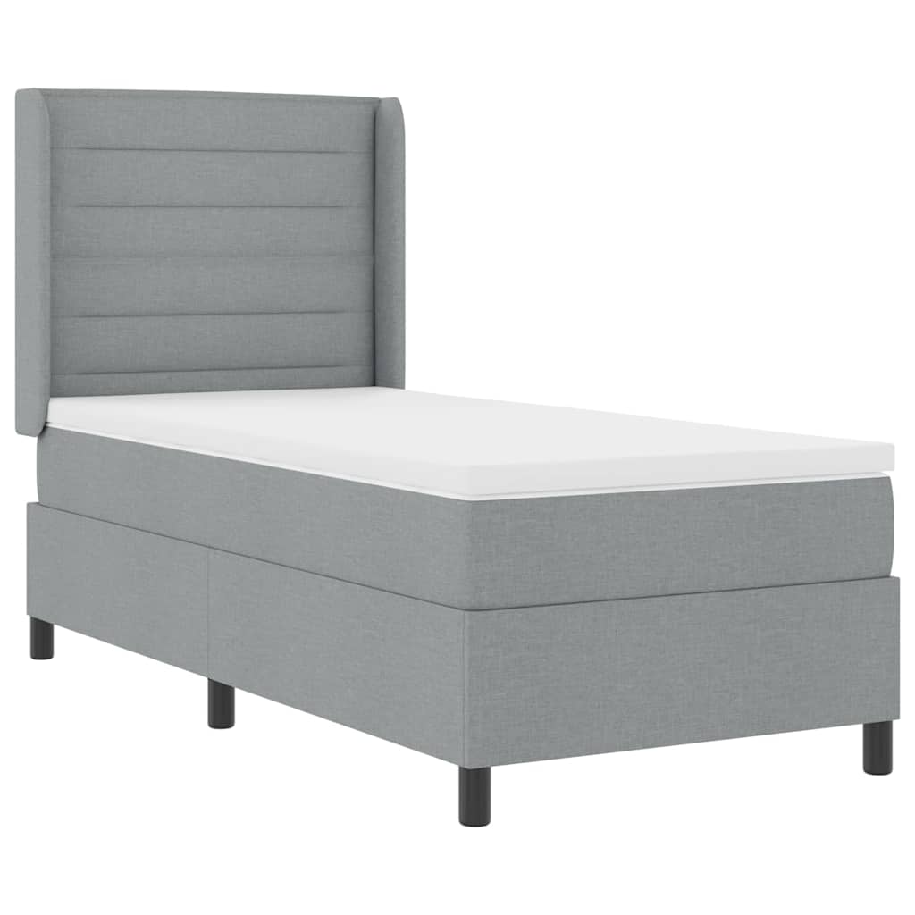 LED Box Spring Krevet Svijetlo siva 100 x 200 cm tkanina