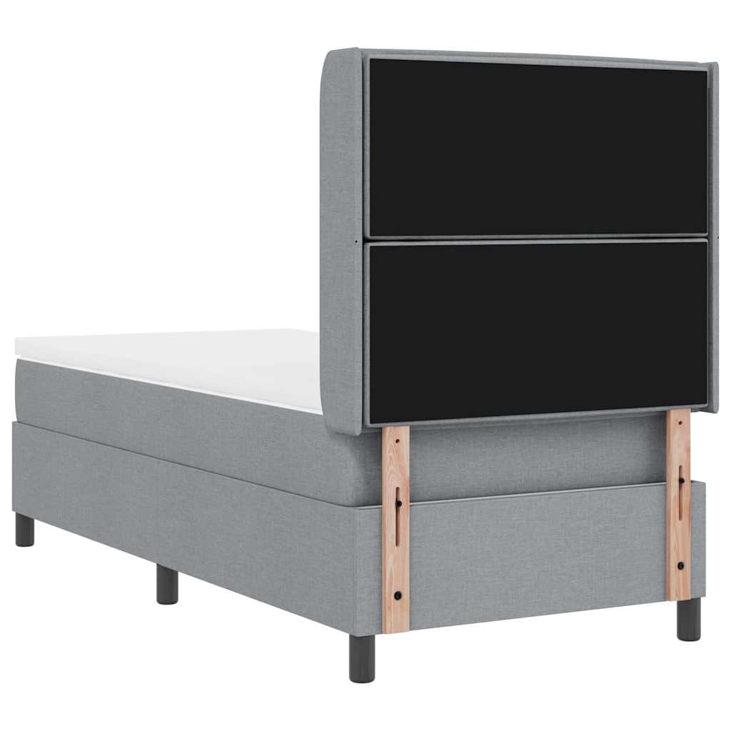 LED Box Spring Krevet Svijetlo siva 100 x 200 cm tkanina