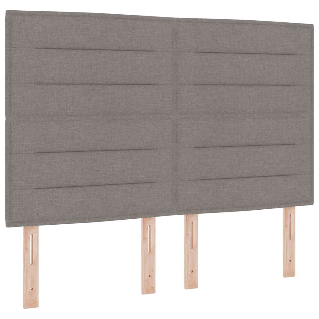 LED Box Spring Krevet Sivo-smeđa 140 x 190 cm tkanina