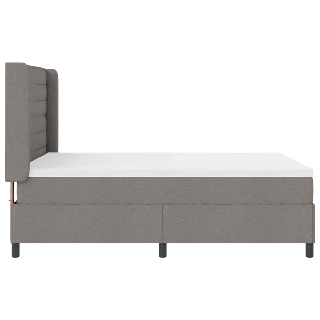 LED Box Spring Krevet Sivo-smeđa 140 x 190 cm tkanina