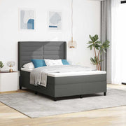 LED Box Spring Krevet Tamno siva 140 x 200 cm tkanina