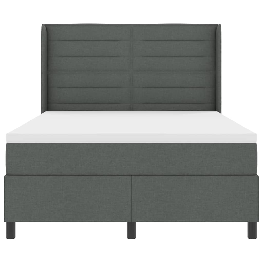 LED Box Spring Krevet Tamno siva 140 x 200 cm tkanina