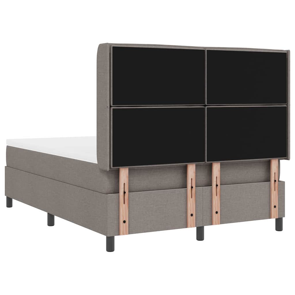 LED Box Spring Krevet Sivo-smeđa 140 x 200 cm tkanina