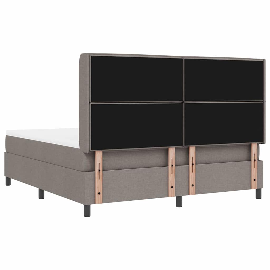 LED Box Spring Krevet Sivo-smeđa 180 x 200 cm tkanina