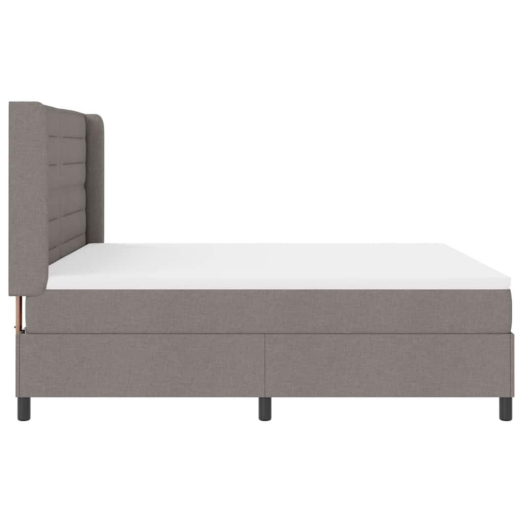 LED Box Spring Krevet Sivo-smeđa 180 x 200 cm tkanina